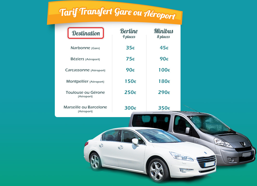 Tarif transfert gare ou a&eacute;roport